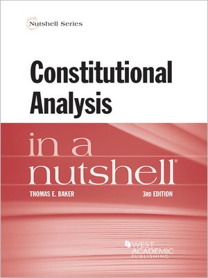 cover image of Constitutional Analysis in a Nutshell